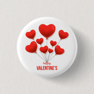 Happy Valentins rote Balloons Urlaub Button