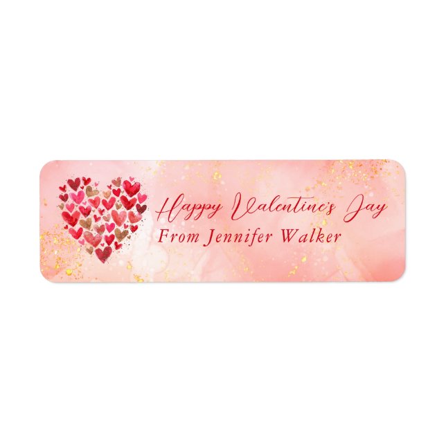 Happy Valentins Rücksendeadressen-Aufkleber (Vorne)