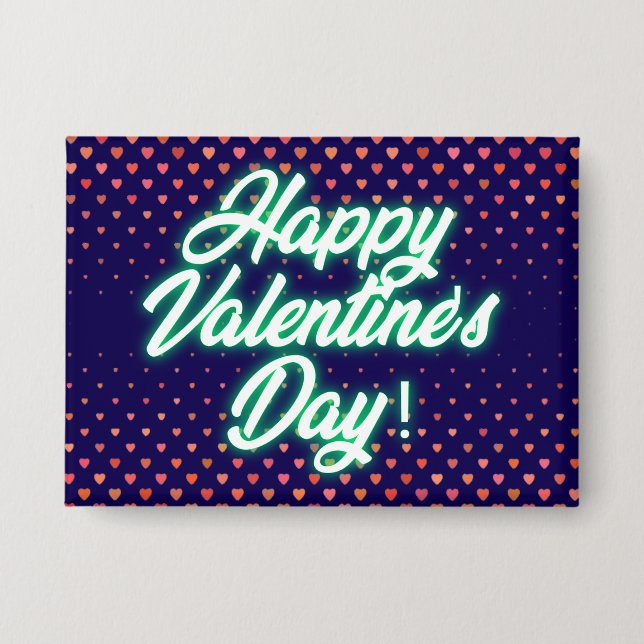 Happy Valentinstag Neon Design-23692 Button (Vorderseite)