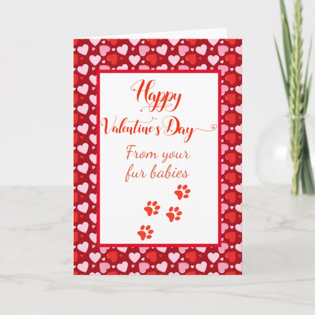 Happy Valentinstag von Hunden Katzen Karte (Vorderseite)