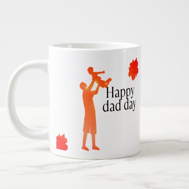 Happy Vater Day Tasse - Silhouette für Vater und K (Links)