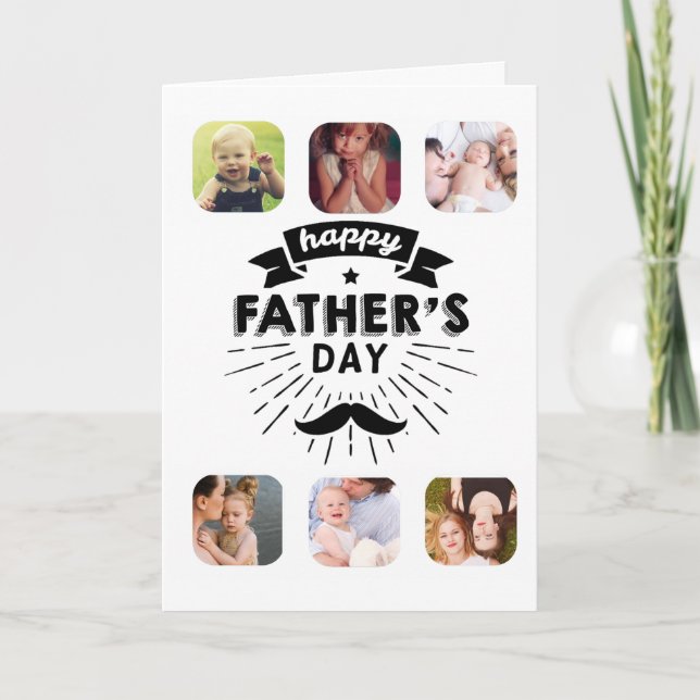 HAPPY VATERDAY Foto Collage Template Karte (Vorderseite)