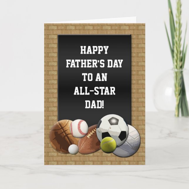 Happy Vatertag All-Star-Vater-Sportkarte Karte (Vorderseite)