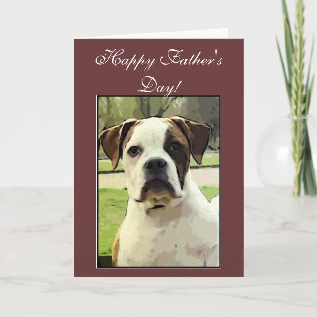 Happy Vatertag American Bulldog Grußkarte Karte (Vorderseite)