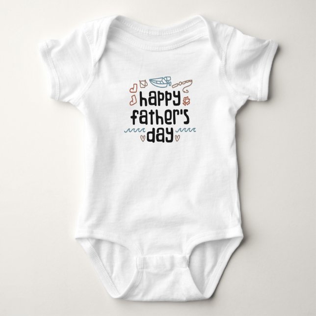Happy Vatertag Baby Bodysuit Baby Strampler (Vorderseite)