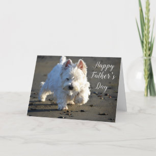Happy Vatertag Beachcoming Westie Foto Card Dankeskarte