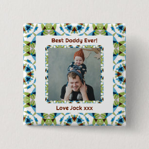Happy Vatertag Bester Daddy Vater je Grün Foto Button