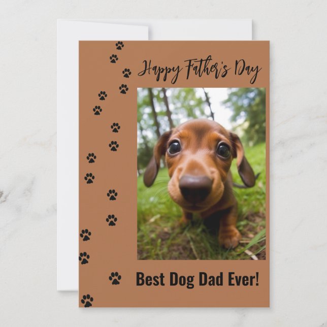 Happy Vatertag Bester Hund Vater je Foto Feiertagskarte (Vorderseite)