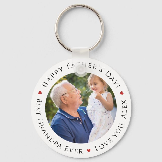 Happy Vatertag Bester Opa je Personalisiert Schlüsselanhänger (Vorderseite)