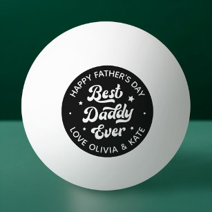 Happy Vatertag bester Papa je Foto schwarz Tischtennisball
