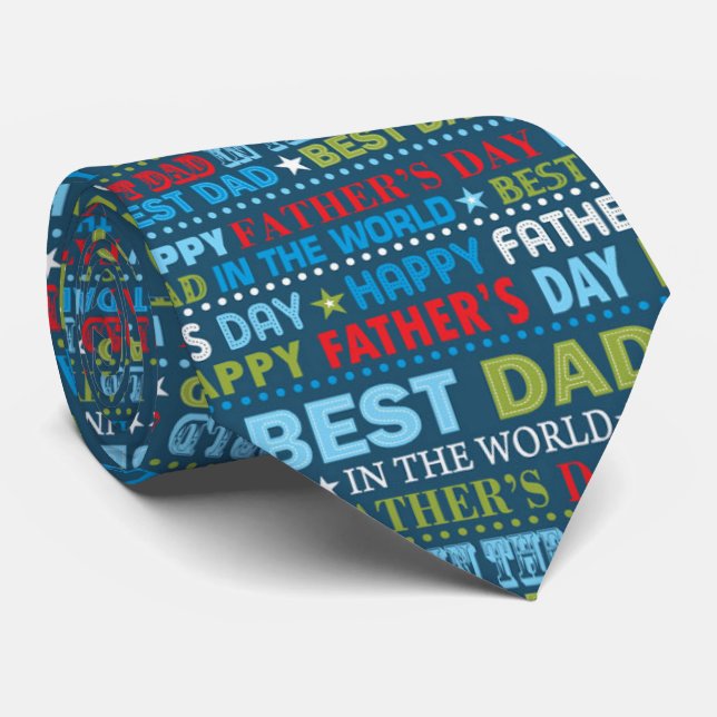 Happy Vatertag Bester Vater Daddy Liebe Krawatte (Gerollt)