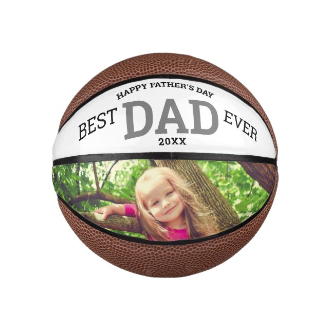 Happy Vatertag Bester Vater je Foto Mini Basketball (Vorderseite)