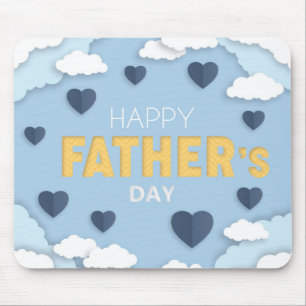 Happy Vatertag blauen Herzen am Himmel Mousepad