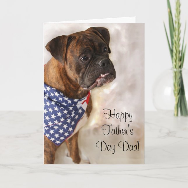 Happy Vatertag Boxer Hund Grußkarte Karte (Vorderseite)