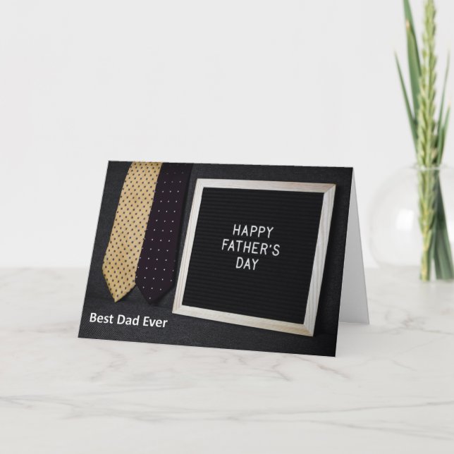 Happy Vatertag Card Bester Vater je Schwarz Dankeskarte (Vorderseite)