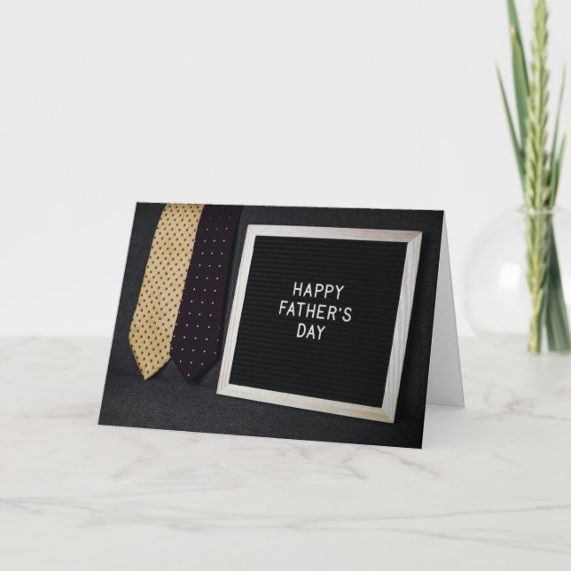 Happy Vatertag Card Klassisch Schwarz Dankeskarte (Vorderseite)