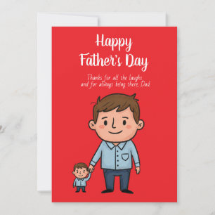 Happy Vatertag Cartoon Vater & Sohn Feiertagskarte