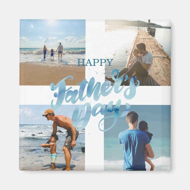 Happy Vatertag Coole FotoCollage Magnet (Vorne)