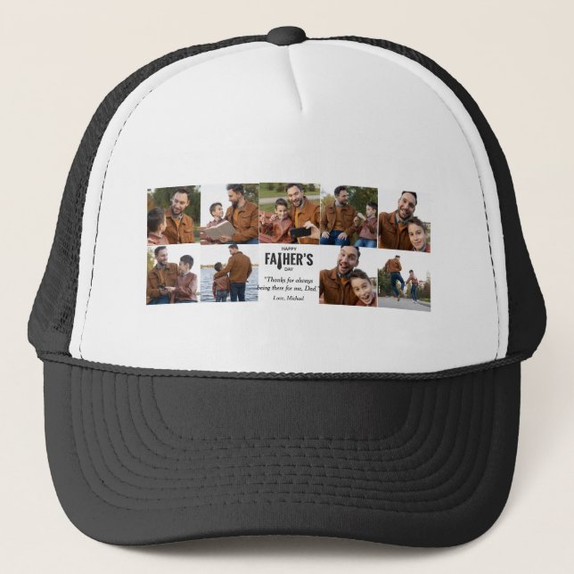 Happy Vatertag Custom Foto Trucker Hat Truckerkappe (Vorderseite)