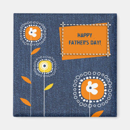 Happy Vatertag Denim Pattern Magnet