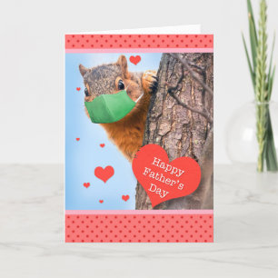 Happy Vatertag Eichhörnchen in Gesichtsmaske Feiertagskarte