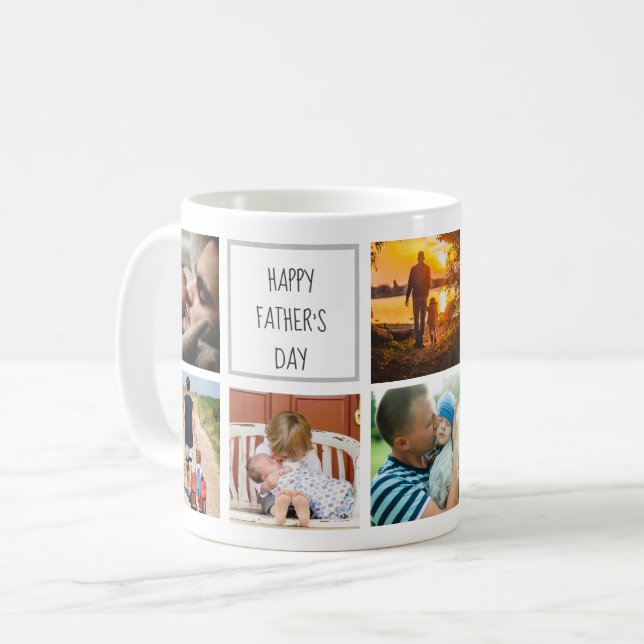 Happy Vatertag Erinnerungen Foto Collage Kaffeetasse (Vorderseite Links)