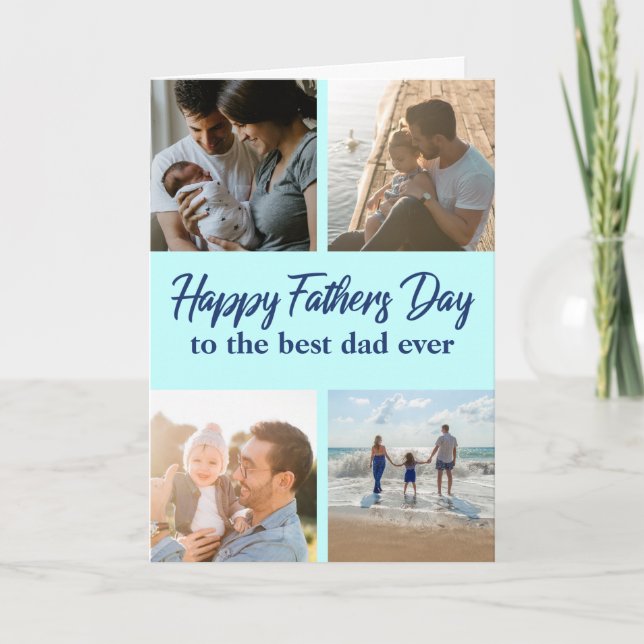 Happy Vatertag Foto Collage Bester Vater Karte (Vorderseite)
