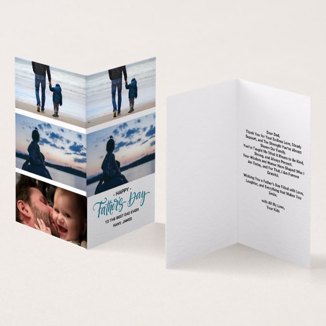 Happy Vatertag Foto Collage Card (Innenseite und Außenseite)