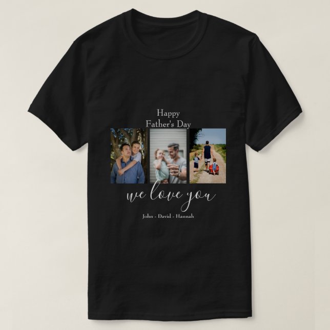 Happy Vatertag Foto Collage T - Shirt (Design vorne)