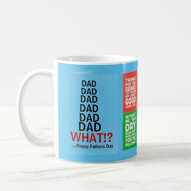 Happy Vatertag Funny Multi-Message Kaffeetasse (Links)