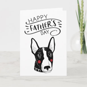 Happy Vatertag für Hunde Vater   Bull Terrier Karte