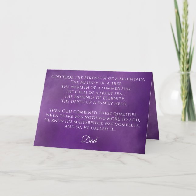 Happy Vatertag Gedicht Karte (Vorderseite)