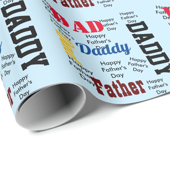 Happy Vatertag Gewohnter Text Gruß Geschenkpapier (Rolleneckpunkt)