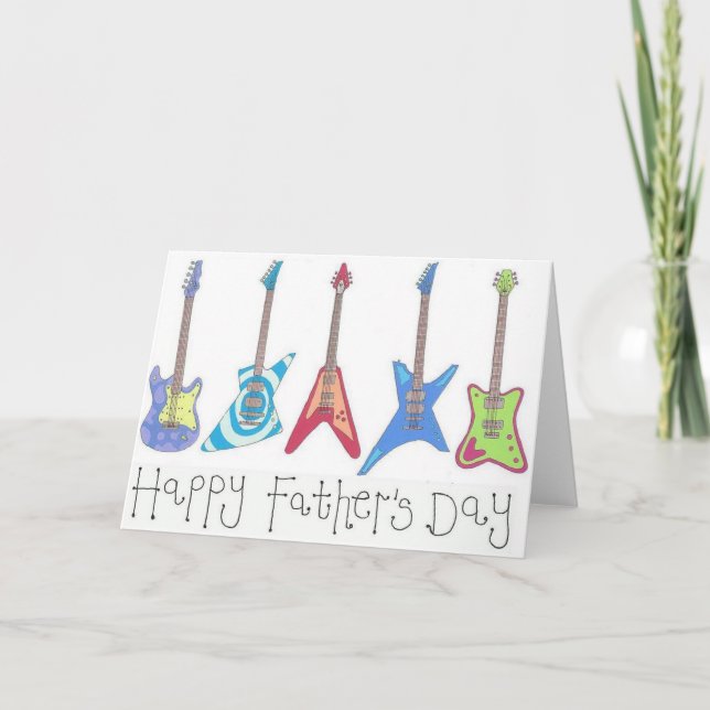 Happy Vatertag Gitarrenkarte Karte (Vorderseite)