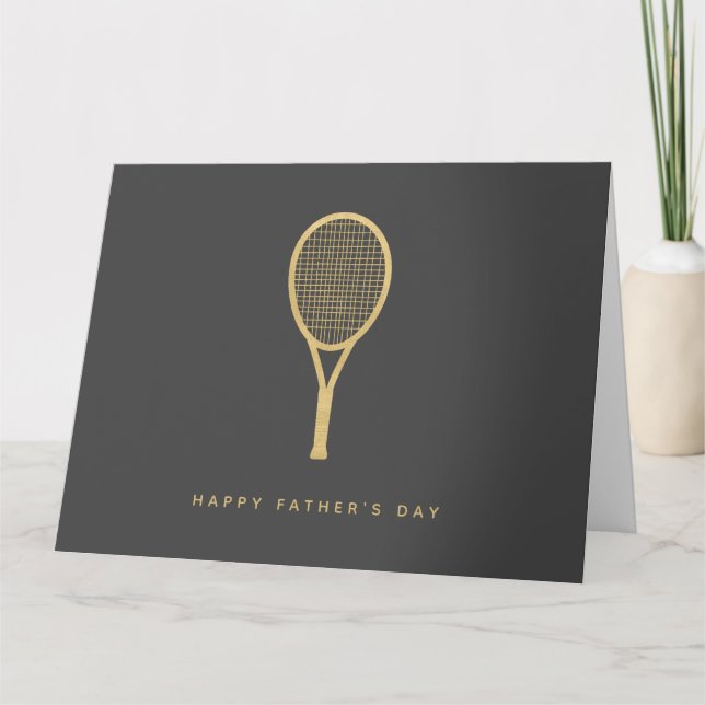 Happy Vatertag Gold Tennis Personalisierte Karte (Vorderseite)