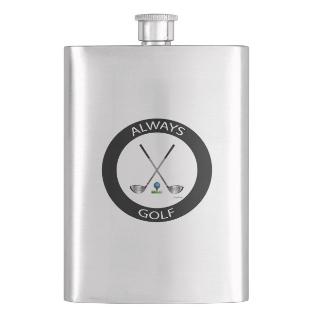 Happy Vatertag Golf Logo, Cool Flask Flachmann (Vorderseite)