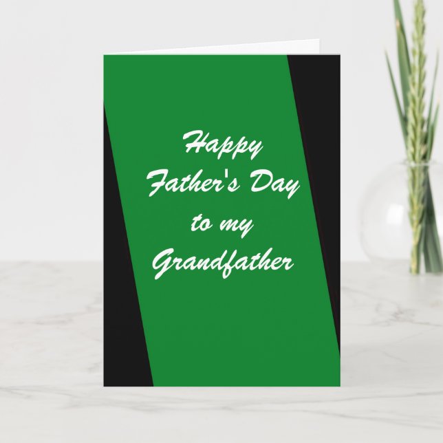 Happy Vatertag Großvater Grüner Streifen Karte (Vorderseite)