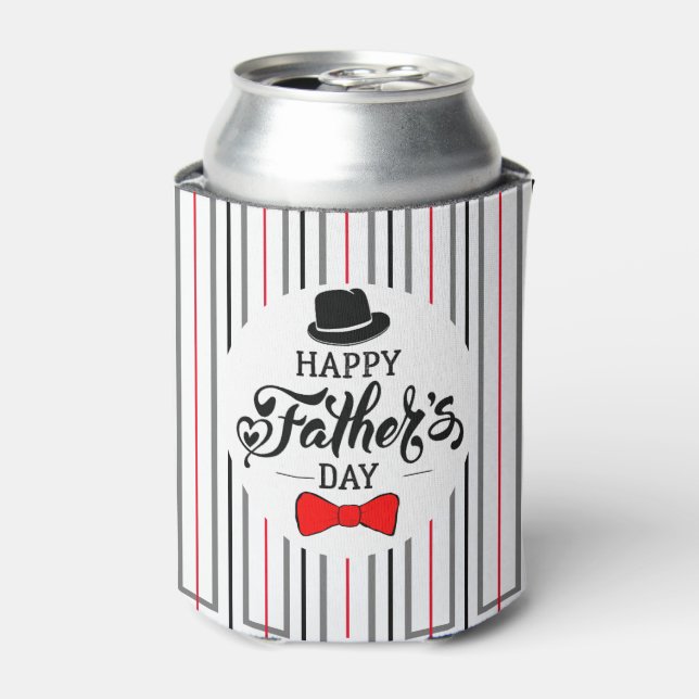 Happy Vatertag Hut und Krawatte Dosenkühler (Kanne Vorderseite)