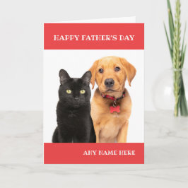 Happy Vatertag Katze Individuelle Name Feiertagskarte