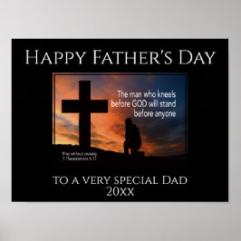 Happy Vatertag MAN, DER VOR GOTT KNIELT Poster