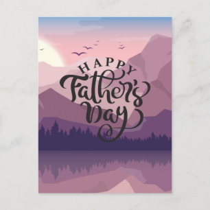 Happy Vatertag mit Berg Plaque Postkarte
