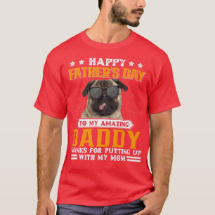 Happy Vatertag Mops Hunde Vater Geschenke für Männ T-Shirt