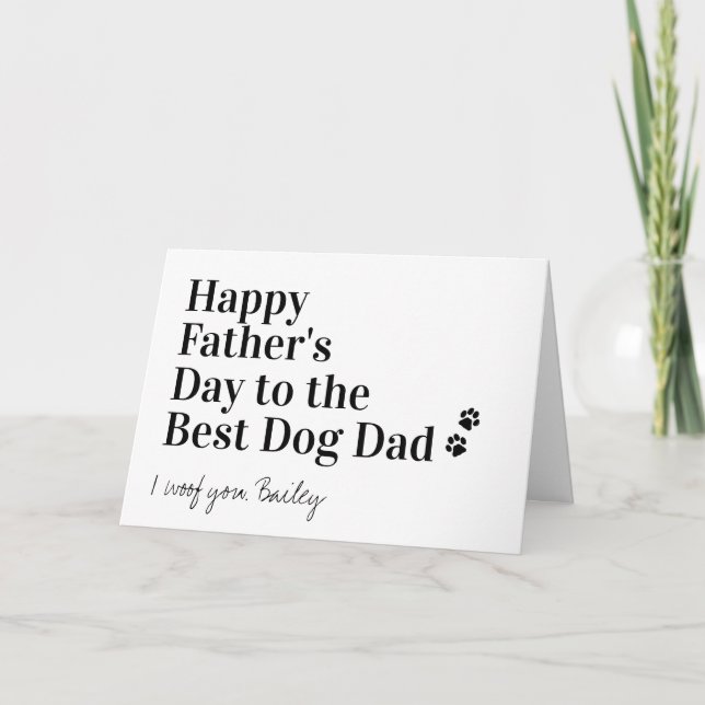 Happy Vatertag Personalisiert Bester Hund Vater Karte (Vorderseite)