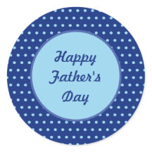Happy Vatertag Polka Dot Round Stickers (Marine)