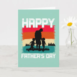 Happy Vatertag - Retro Silhouette Feier Karte
