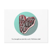 Happy Vatertag T-Bone Steak Post Card