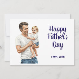 Happy Vatertag Vater Holding Baby Feiertagskarte