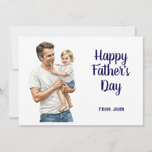 Happy Vatertag Vater Holding Baby Feiertagskarte
