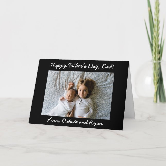 Happy Vatertag Vater Personalisierte Fotokarte Karte (Vorderseite)