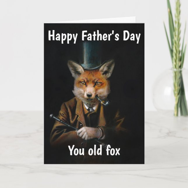 Happy Vatertag Viktorianische Fox Card Karte (Vorderseite)